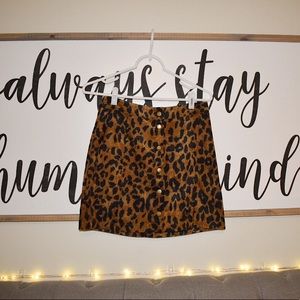 Cheetah Print Snap Skirt
